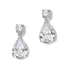 Birmingham Jewelry 925 Sterling Silver Pear Shape CZ Earrings Tarnish Resistant Rhodium Finish Style Number: BJSESE822 Round CZ Size: 0.50ct (5mmx5mm) approx. Each Pear Shape Cz Size: 3.00ct (13mmx8mm) approx. Each Earring Dimensions: H:20mm x W:8mm approx. Pear Shape Earrings, Jacket Earrings, Earring Jackets, Cz Earrings, Gorgeous Jewelry, 925 Jewelry, Creative Arts, Pear Shape, Luxury Jewelry