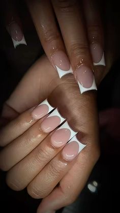 Nails For Typing Jobs, Type Nails, White French Tip, Baddie Nails, Work Nails, Classy Acrylic Nails