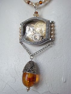 Yesterday - Upcycled Vintage Watch Necklace. Upcycle Watches, Big Necklaces, Antique Watch