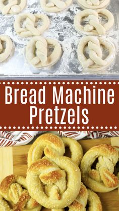 homemade bread machine pretzels on a cutting board