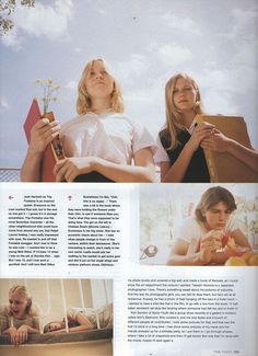 an article in a magazine with two women holding books