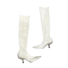 Step Into Elegance With These Exquisite Khaite Taylor White Over-The-Knee Boots, Designed To Make A Statement At Any Party Or Cocktail Event. Crafted From High-Quality Neoprene, These Boots Feature A Sophisticated Finish And A Chic Kitten Heel That Adds A Touch Of Elegance To Any Ensemble. The Pointed Toe And Comfortable Heel Height Create A Graceful Silhouette, While The Convenient Zip Closure Ensures A Secure Fit. Made In Italy, These Boots Offer A Refined Addition To Your Wardrobe. Kitten Heel Boots, Taylor White, Cocktail Event, Comfortable Heels, Heel Boots, Kitten Heel, Over The Knee Boots, Over The Knee, Knee Boots