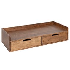 a large wooden tray with two drawers