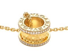 B.zero1 Rock Necklace With 18 Kt Yellow Gold Pendant With Studded Spiral, Pavé Diamonds On The Edges And 18 Kt Yellow Gold Chain Bvlgari Fragrance, Gold Playing Cards, Ashtar Command, Collar Rosa, Rose Gold Pendant Necklace, Rock Necklace, Summer Handbags, Product Inspiration, Cartier Jewelry