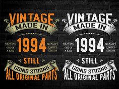 vintage made in 1994, still going strong all original parts and labels on black brick wall