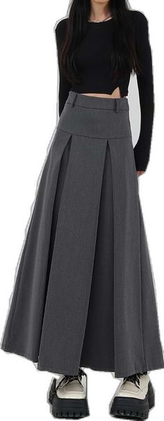 Skirt Korean, Romantic Night, Black Midi Skirt, Urban Wear, Pleated Midi Skirt, A Romantic, Urban Fashion, Breathable Fabric, Casual Looks