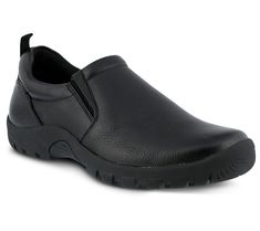 Made for men who are always on their feet, these leather loafers keep him comfortable and secure during a long day of work. From Spring Step. Slip-on Leather Oxfords With Slip-resistant Sole, Leather Slip-on Dress Shoes With Slip-resistant Sole, Slip-resistant Leather Slip-on Dress Shoes, Leather Slip-on Dress Shoes Slip-resistant, Slip-on Leather Dress Shoes, Slip-resistant, Cushioned Footbed Loafers For Office, Leather Slip-resistant Plain Toe Loafers, Slip-resistant Leather Loafers With Plain Toe, Business Slip-resistant Slip-ons With Plain Toe