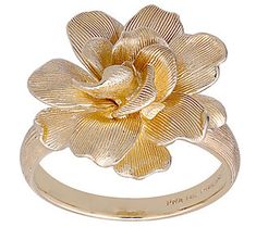 You've never met a flower you didn't love--it's the same when you spot this 14K gold flower ring in full bloom. Spring Wedding Rings With Flower Shape, Spring Wedding Rings In Flower Shape, Flower Shaped Wedding Rings For Spring, Spring Flower-shaped Gold Rings, Gold Flower Ring For Spring Wedding, Gold Flower Rings For Spring, Gold Floral Rings For Spring, Spring Wedding Rose Gold Flower Ring, Flower-shaped Wedding Rings For Spring