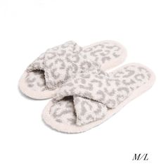 DESCRIPTION: Comfy Luxe Animal Print Criss Cross Slide On Slippers S/M (women’s size 6-8) M/L (Women's Size: 8-10) - 100% Poly Microfiber- Rubber Sole Cross Slippers, Trendy Slippers, Leopard Slippers, Cozy Accessories, Indoor Slippers, Rodeo Shirts, Boho Bags, Blossom Design, Online Clothing Boutiques