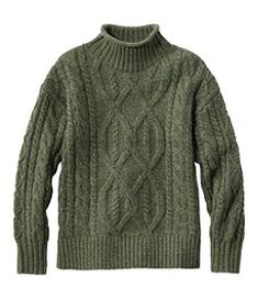 #LLBean: Women's 1912 Heritage Wool Blend Mockneck Sweater Ll Bean Aesthetic, Irish Sweaters Women, Irish Wool Sweaters, Irish Sweater, Mockneck Sweater, Wool Sweaters Womens, Bean Boots, Popular Styles, Women's Sweaters