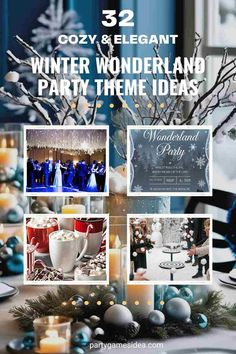 winter wonderland party theme with candles and decorations