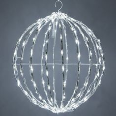 a ball with lights hanging from it