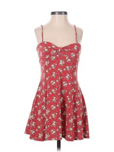 Forever 21 Cocktail Dress Size: Small Red Dresses - used. 95% COTTON, 5% SPANDEX, Fit & Flare, Sweetheart, Floral, Short, Sleeveless | Forever 21 Cocktail Dress - Fit & Flare: Red Floral Dresses - Used - Size Small Kitty Clothes, Hello Kitty Clothes, Red Cocktail Dress, Red Floral Dress, Red Dresses, Heart Dress, Floral Dresses, Floral Short, Red Floral