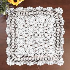 PRICES MAY VARY. 1.Size: 60 cm / 23 inch (L x W)，(Note: Dimensions may vary slightly within 5-8% due to its nature of hand crochet process) 2. High quality handmade cotton crochet table runner, one piece An affordable and easy way to change the style of your home 3.Add a touch of elegance with this beautiful table runner, Use as placemats, table toppers or ideal for dressing up your sofa 4.Plant flowers design with hand crochet technology, will be the best choice to decorate table while holding Crochet Bed Runner, Crochet Bed, Patchwork Curtains, Crochet Placemats, Crochet Table, Crochet Curtains, Crochet Table Runner, Lace Table, Crochet Patterns Free Blanket