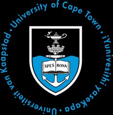 the university of cape town logo with an anchor and book in it's center