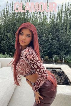 Kylie Jenner Red Hair, Stylizacje Kylie Jenner, Kylie Jenner Hair Color, Red Hair Outfits, Stile Kylie Jenner, Kylie Jenner Photoshoot, Jenner Hair, Look Kylie Jenner, Kylie Jenner Hair