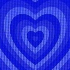 blue hearts are arranged in the shape of a heart on a checkered pattern background