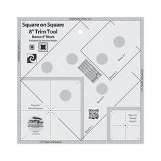 the square on square 8 trim tool is cut out into four squares and two pieces of paper