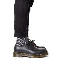 Brand: Dr. Martens Gender: Men Type: Lace Ups Shoes Season: Fall/Winter PRODUCT DETAIL • Color: black • Pattern: plain • Fastening: laces • Sole: synthetics • Lining: textile • Details: -Slip on COMPOSITION AND MATERIAL • Composition: -55% leather -100% Pvc -45% fabric • Material: leather Black Lace-up Shoes With Vibram Sole, Black Lace-up Leather Shoes With Vibram Sole, Classic Lace-up Shoes With Rubber Sole For Streetwear, Black Oxford Shoes With Rubber Sole For Streetwear, Black Plain Toe Lace-up Shoes For Streetwear, Black Lace-up Shoes With Leather Sole For Streetwear, Black Lace-up Dress Shoes For Derby, Classic Black Oxfords With Laces, Black Low-top Lace-up Shoes With Vibram Sole