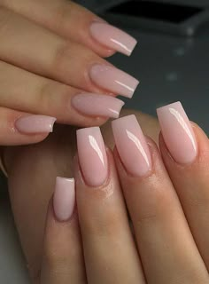 Light Pink Acrylic Nails, Natural Acrylic Nails, Blue Acrylic Nails, French Tip Acrylic Nails, Simple Acrylic Nails, Classy Acrylic Nails, Short Square Acrylic Nails, Diy Valentine, Acrylic Nails Coffin Short