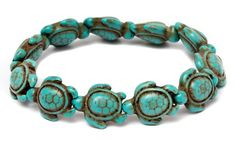 Up To 55% Off on Turquoise Turtles Bracelet | Groupon Goods Hawaiian Sea Turtle, Golden Cross, Sea Turtle Bracelet, Jewelry Knowledge, Turtle Bracelet, Turtle Charm, Jewelry Picture, Bleu Turquoise, Elastic Bracelet