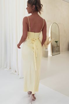 Your Fitted Midi Dress With Tie Back, Fitted Bridesmaid Midi Dress With Tie Back, Tie Back Midi Dress With Fitted Bodice For Brunch, Tie-back Maxi Dress With Fitted Bodice, Fitted V-neck Midi Dress With Tie Back, V-neck Midi Dress With Tie Back And Fitted Bodice, Bridesmaid Midi Dress With Tie Back And Fitted Bodice, Spring Fitted Bodice Maxi Bodycon Dress, Spring Maxi Bodycon Dress With Fitted Bodice