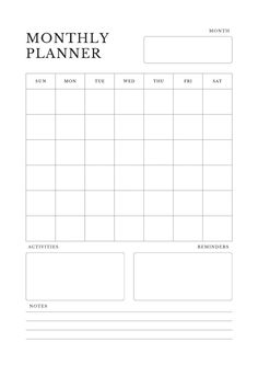 the printable planner is shown in black and white