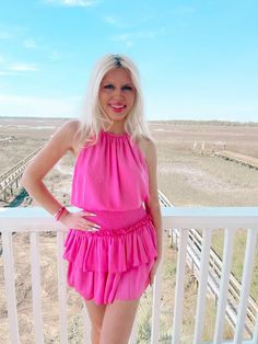 Positively Pink Dress | Sassy Shortcake Boutique | sassyshortcake.com Pink Flowy Dress, Pink Halter Dress, Sassy Shortcake, Fancy Fits, Mini Dress Outfits, Preppy Dresses, Tiered Ruffle Skirt, Rose Bonbon, Pink Girly Things