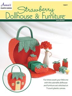 an advertisement for strawberry dollhouse and furniture