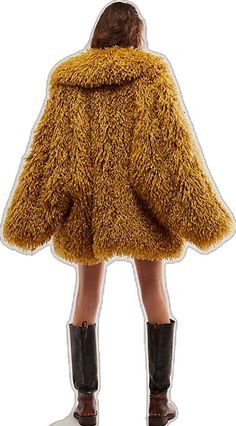 Oversized Cozy Fur Coat For Fall, Oversized Long Sleeve Faux Fur Outerwear, Oversized Faux Fur Outerwear With Long Sleeves, Oversized Fur Coat With Faux Fur Lining, Oversized Faux Fur Coat For Fall, Oversized Spring Fur Coat With Faux Fur Trim, Oversized Faux Fur Trim Coat For Spring, Trendy Fluffy Long Sleeve Fur Coat, Trendy Fluffy Fur Coat For Fall