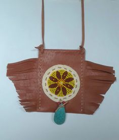 Handmade Beaded Leather Medicine Pouch Amulet Necklace Amulet Pouch Necklace Diy, Beaded Amulet Bag Patterns Free, Amulet Bag Necklace, Medicine Pouch Necklace, Medicine Bag Necklace, Leather Medicine Pouch, Medicine Pouch, Leather Journal Cover, Raw Quartz Crystal