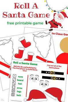 santa game for kids to play on the christmas holidays with free printables and instructions