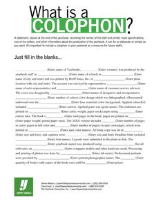 what is a colophon? and it's in the answer sheet for this question