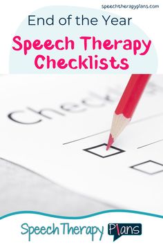 At the end of the school year do you find yourself scrambling for group therapy activities, trying to finish your data collection and finalize all of your IEP paperwork? If that is you, check out my end of the year, speech therapy checklists! This list of a few tasks will give you guidance for a couple of weekly activities to take you through the end of the school year without stress! | Speech Therapy Plans | End Of Year | Speech Therapy | SLP |