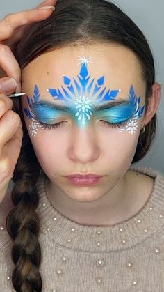 New Years Face Paint, Face Paint Frozen, Blue Face Painting, Elsa Face Paint, Paw Patrol Face Paint, Frozen Face Paint, Kids Halloween Face, Face Painting Halloween Kids