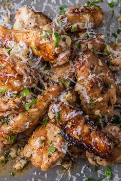 chicken wings with parmesan cheese and herbs