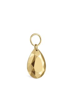 This pear-cut charm crafted from 14-karat gold adds multifaceted shine to your favorite hoops and chains. 1/2" drop; 3/8" width Threaded post back 14k gold Imported Maria Tash, Pear Cut, Charm Pendant, Pear, Nordstrom, Yellow Gold, Chain, Pendant, Yellow