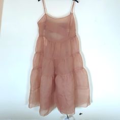 New With Tags- A Real Statement Piece! Size 1x. Elastic Smocked Back. Beautiful Dusty Rose Color. See Tags For Materials. Feminine Sheer Daywear Dresses, Pink Sheer Daywear Dresses, Pink Sheer Dress For Daywear, Sheer Pink Dresses For Daywear, Anthropology Dresses, Mini Tunic Dress, Blush Gown, Blush Dress, Cutout Maxi Dress