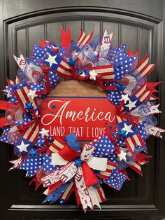 a patriotic wreath with the words america land that i love