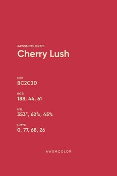 the cherry lush menu is shown on a red background