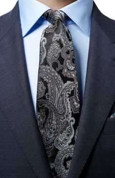 Rich, intricate paisley defines a handsome tie crafted in Italy from lustrous silk. Style Name:Eton Paisley Silk Tie. Style Number: 5763686. Elegant Paisley Print Neckwear For Business, Elegant Semi-formal Neckwear With Paisley Print, Elegant Business Suit And Tie Accessories With Paisley Print, Luxury Fitted Neckwear For Semi-formal Occasions, Elegant Patterned Ties With Paisley Print, Elegant Formal Patterned Neckwear, Elegant Patterned Neckwear For Formal Occasions, Luxury Silk Neckwear For Business, Classic Patterned Silk Suit And Tie Accessories