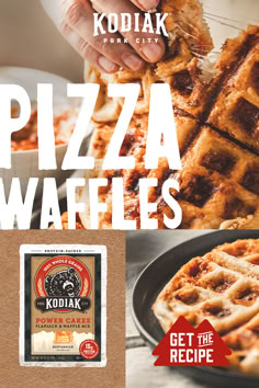 Our first-string player: Pizza Waffles. This uniquely delicious recipe is just one of the many ways you can impress your guests with your cooking skills when the party starts, even if this recipe is real easy. Crafted with Kodiak® Buttermilk Power Cakes®, each waffle boasts a hearty serving of whole grains, a whole lotta protein, and delicious taste the whole group will crave! Pizza Waffles, Easy Healthy Waffle Recipe, Homemade Protein Waffle Recipe, Food You Can Make In A Waffle Maker, High Protein Low Carb Waffle Recipes, Waffle Recipe With Pancake Mix Breakfast, Waffle Iron Recipes, Waffle Maker Recipes