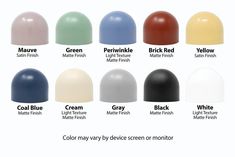 the different colors of hats are shown in this graphic style, including black, white, gray, green, pink, blue, and yellow