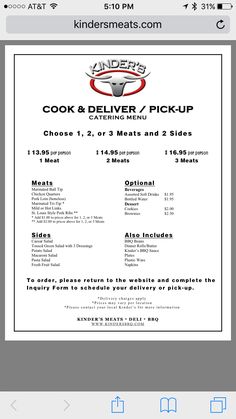 the menu for an eater's pick - up restaurant is shown in this screenshot