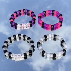 🖤🩶SILVER SWAG🩶🖤 ＊black, grey, white, and transparent bracelet set!    One reads “swag” ＊ features glow in the dark beads! ＊comfy fit, stretchy elastic ＊perfect for any dope fit😌 🤍  taggy wags: summer, summertime, glow in the dark, kandi bracelet, bracelets, decora, alt, kidcore, handmade, kandi kid, kandi, kandicore, party kei, plur, peace, love, unity, respect, alternative, alt, kitschy, festival, rainbowcore, scene, scene queen, scenecore, rawr, rawring 20s, 2010s, rave, LMFAO, swag  #QueerOnDepop #scene #alt #glow #kandi Rawring 20s, Glow In The Dark Beads, Scene Queen, Scene Queens, Dope Fits, Kandi Bracelets, Comfy Fits, Bracelet Set