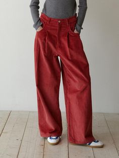 Composition : See detailsCountry of Origin : China Red Corduroy Bottoms With Pockets, Red Corduroy Casual Pants, Casual Red Corduroy Pants, Red High-waist Corduroy Bottoms, Red Relaxed Fit Bottoms For Fall, High Waist Red Corduroy Pants, Red Wide Leg Corduroy Pants, Red Straight Leg Corduroy Bottoms, Red Corduroy Bottoms For Fall