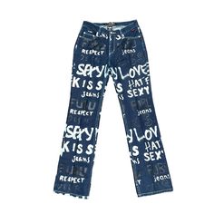 90s FUBU Graffiti Jeans Hip Hop Boho Statement Streetwear Blue Denim Size 7/8 | eBay Graffiti Jeans, Denim Joggers, Blue Bloods, Hip Hop Streetwear, Brands Outlet, Blue Denim, Graffiti, Hip Hop, Size 7