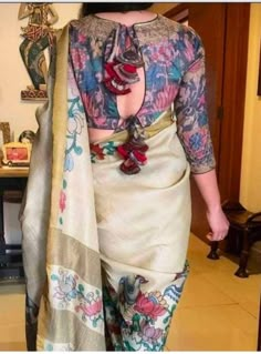 Pen Kalamkari Blouses, Kalamkari Blouses, Pen Kalamkari Sarees, Blaise Zabini, Pure Tussar Silk Saree, Fashionable Saree, Kalamkari Blouse, Cotton Saree Blouse Designs, Cotton Blouse Design