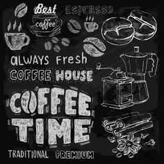 coffee time chalkboard menu design