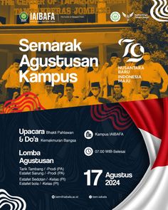 an event poster for the seminar on agustusan kampus, which is held